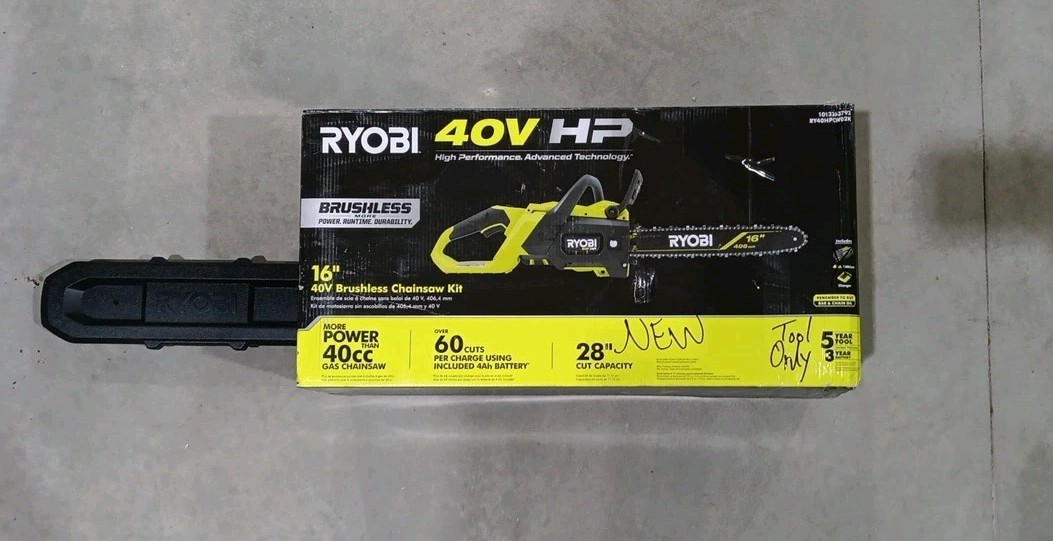 RYOBI 40V HP Brushless 16″in Battery Chainsaw RY40HPCW02K -No Battery or Charger