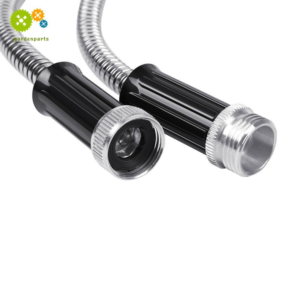 NEW 25FT Stainless Steel Metal Garden Water Hose Pipe Flexible Lightweight