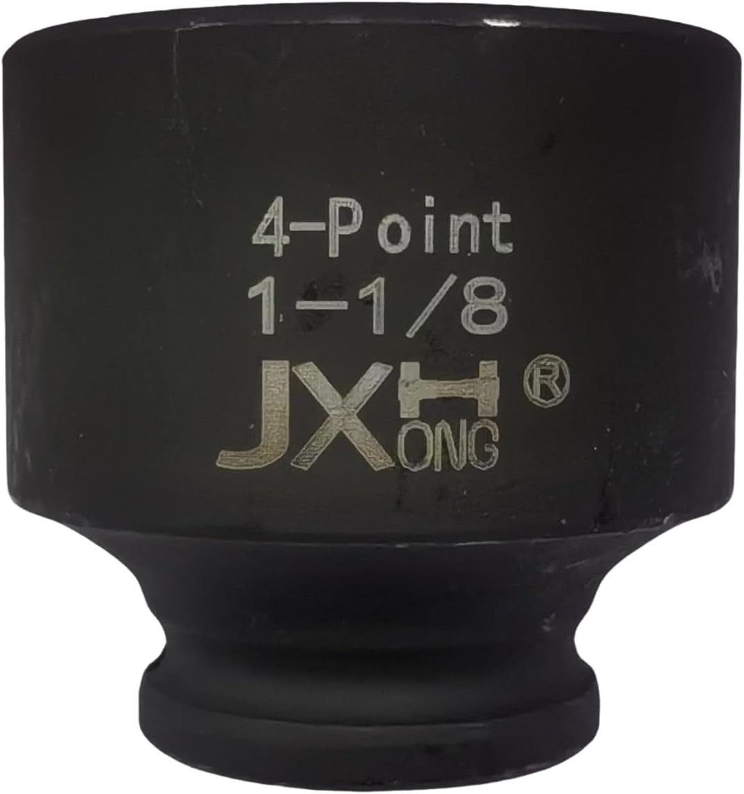 1/2″ Drive 1-1/8″, 4-Point Square Impact Socket, Heat Treated Cr-Mo Alloy Steel