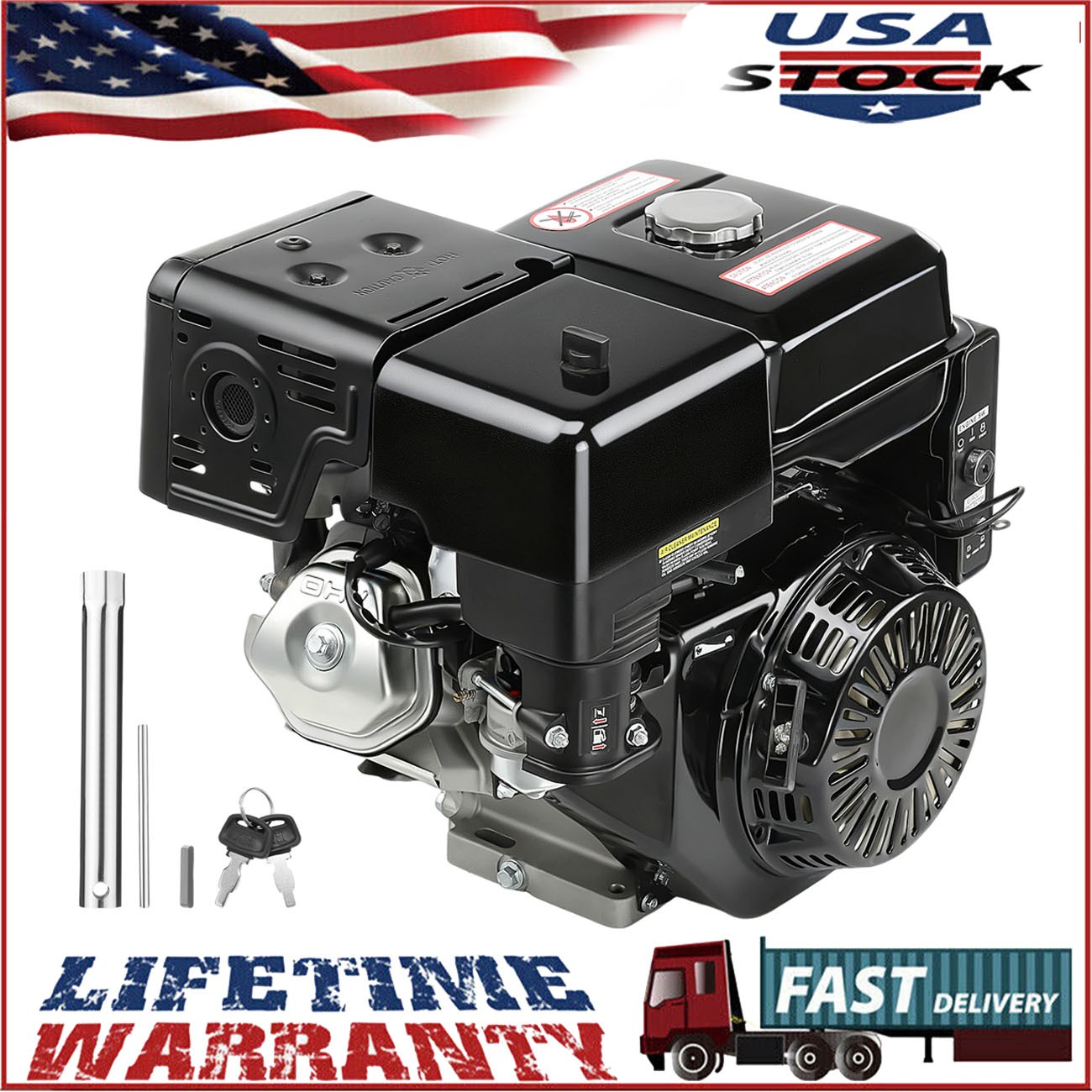 15HP 420cc Gasoline Electric Start Engine Motor Horizontal 4-Stroke Rototiller