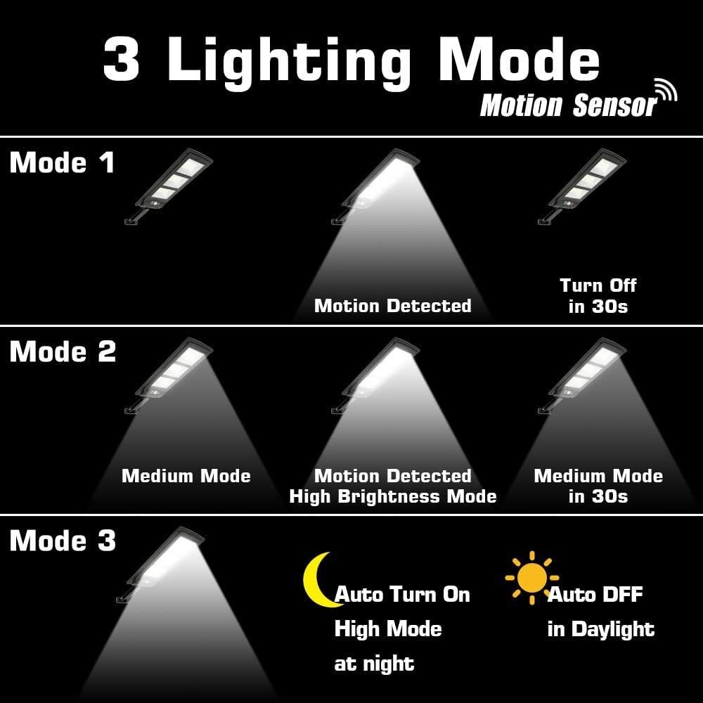 5000W Commercial Solar Street Lights Outdoor Dusk to Dawn Super Bright Road Lamp