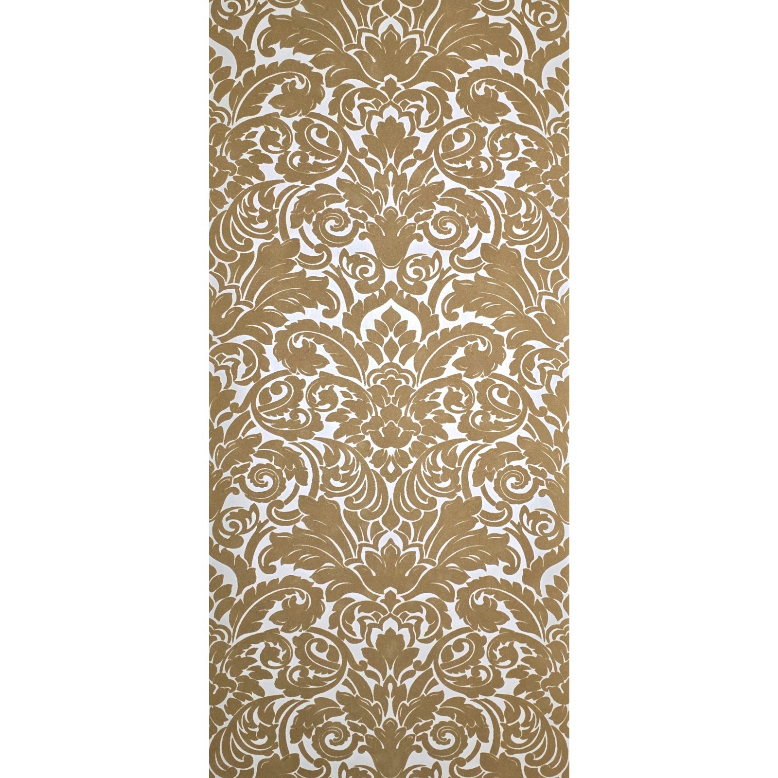 Flocking orange beige ivory cream Flocked Victorian damask velvet Wallpaper 3D