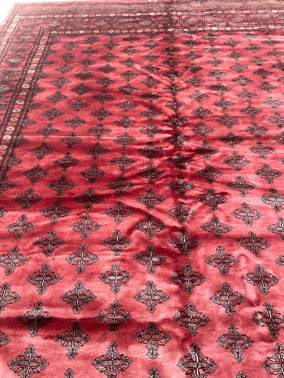 Hand-Woven Wool and Silk Princess Bokhara Area Rug