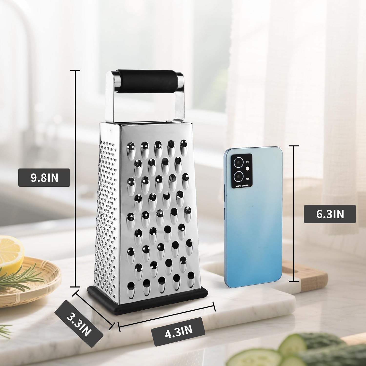 Cheese Grater, 4-Sided Box for Cheese/Vegetable/Fruit