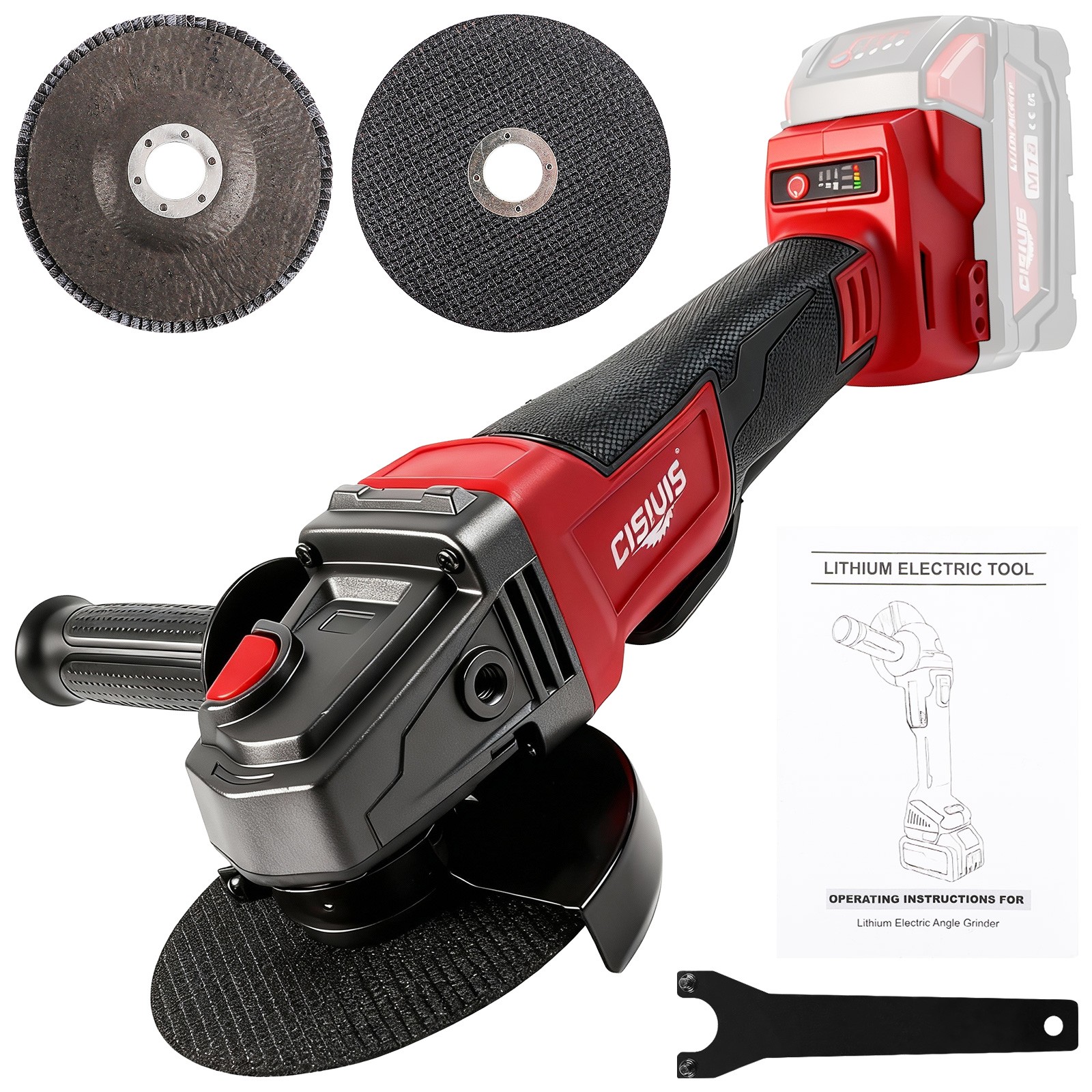 Cisivis Cordless 4-1/2″ Brushless Angle Grinder for Milwaukee M18 Battery