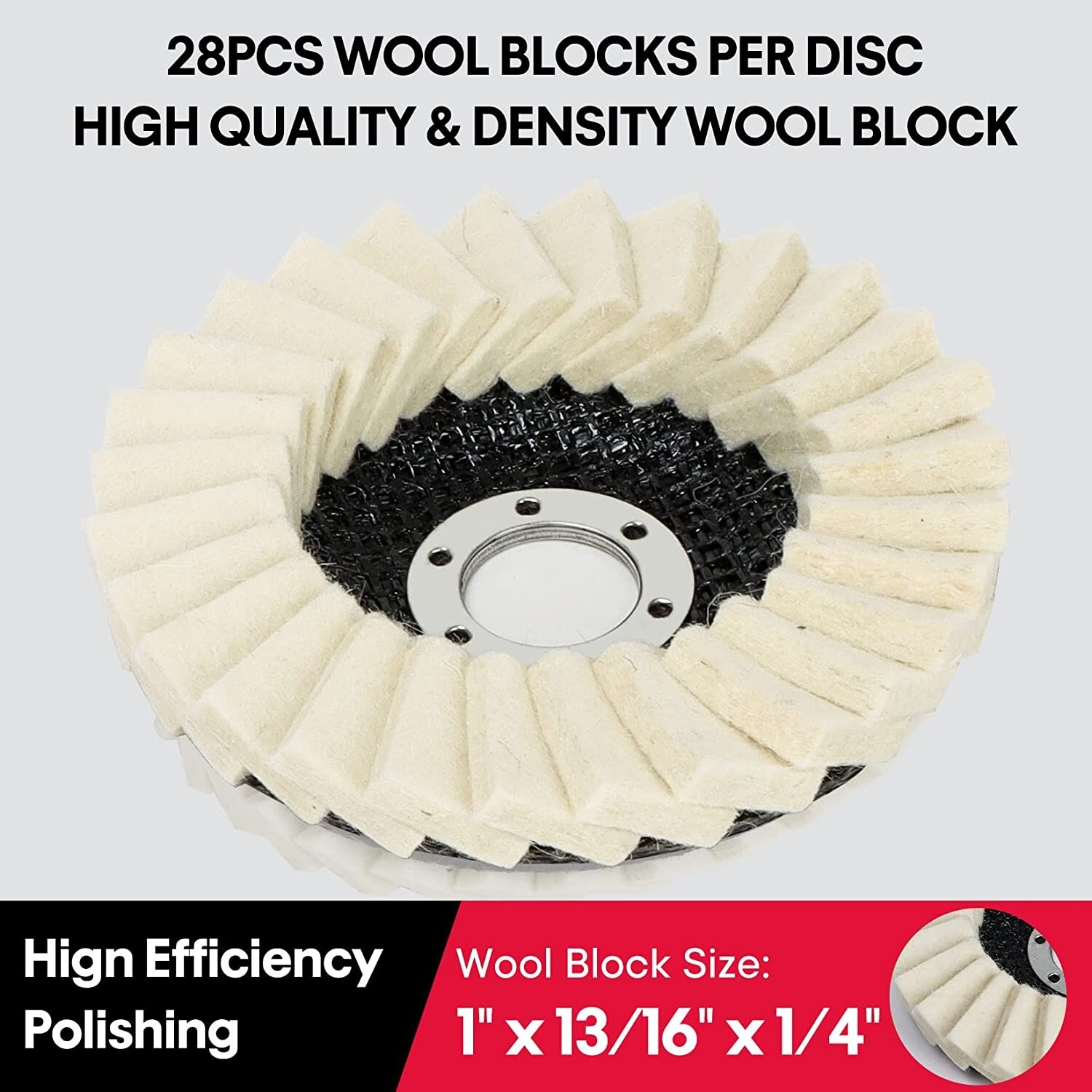 SHALL 4-1/2″ Wool Polishing Discs Finishing Wheel Buffing Pads,for Angle Grinder