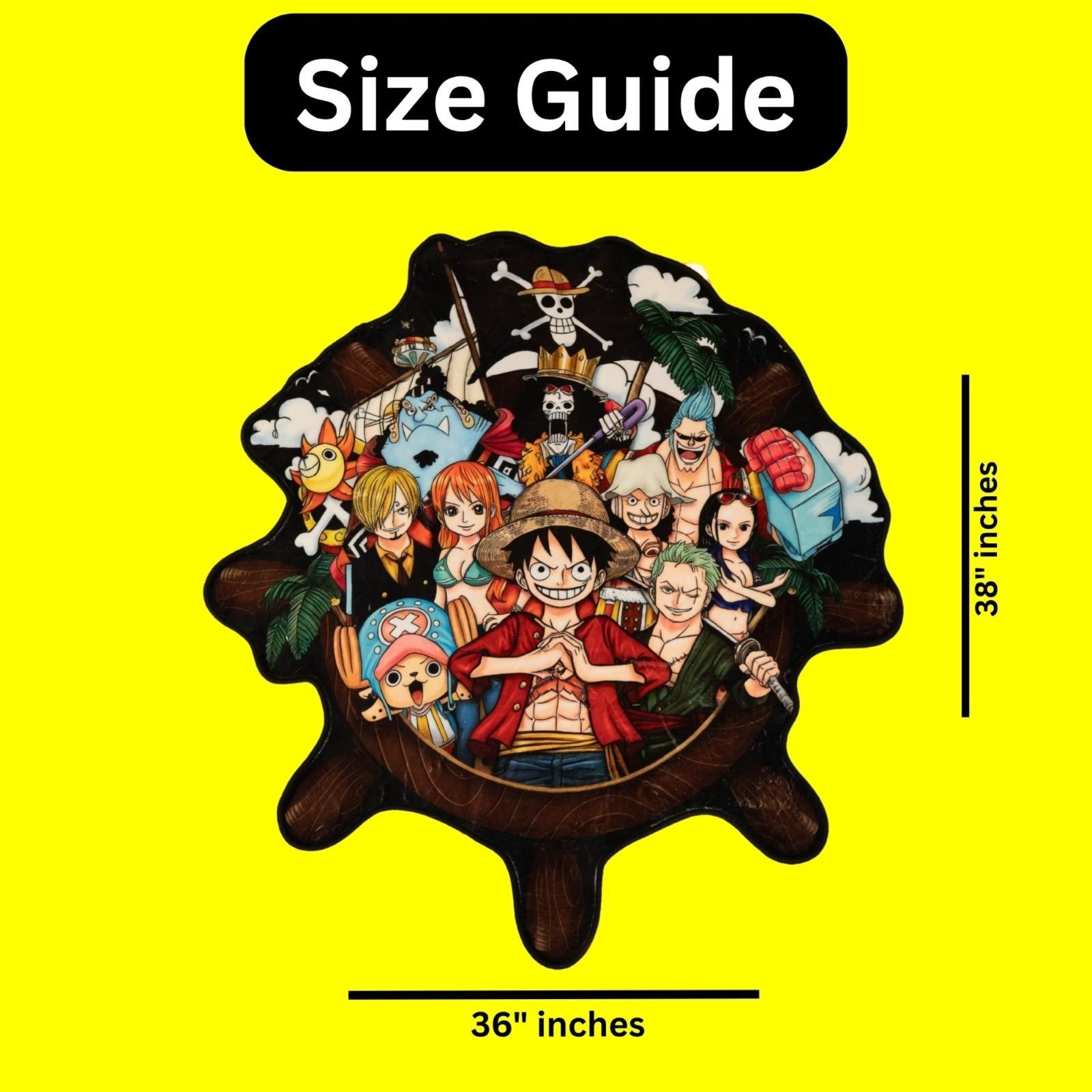 One Piece Crew Large Premium Anime Rug 36″ Straw Hat Pirates Room Decor Mat