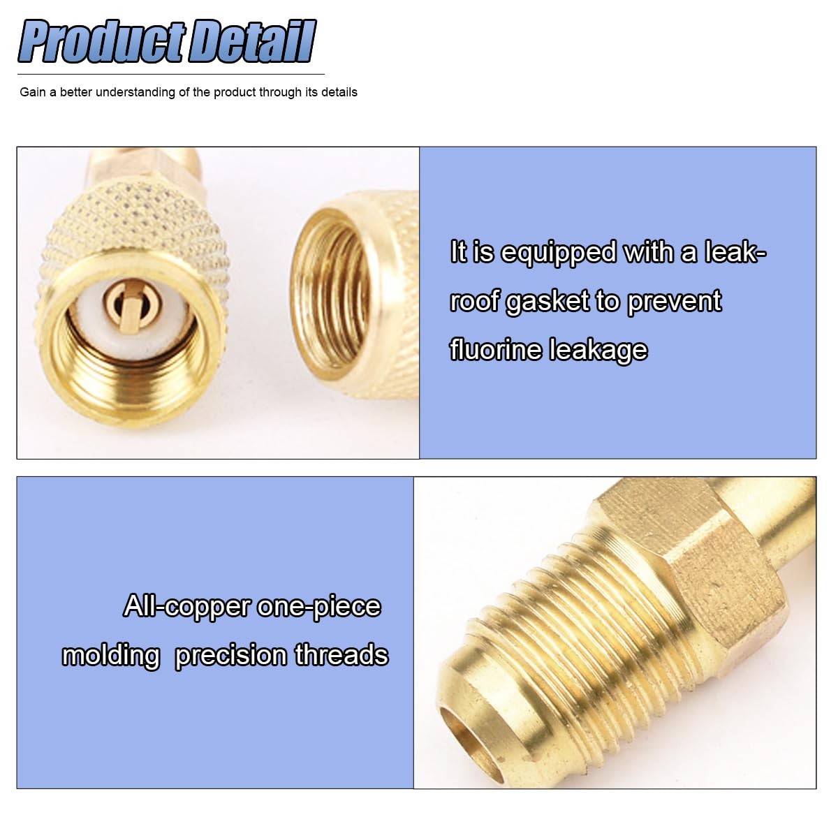 Straight Adapter & Angled Adapter, R410A Adapter Mini Split Adapter 5/16″ Female