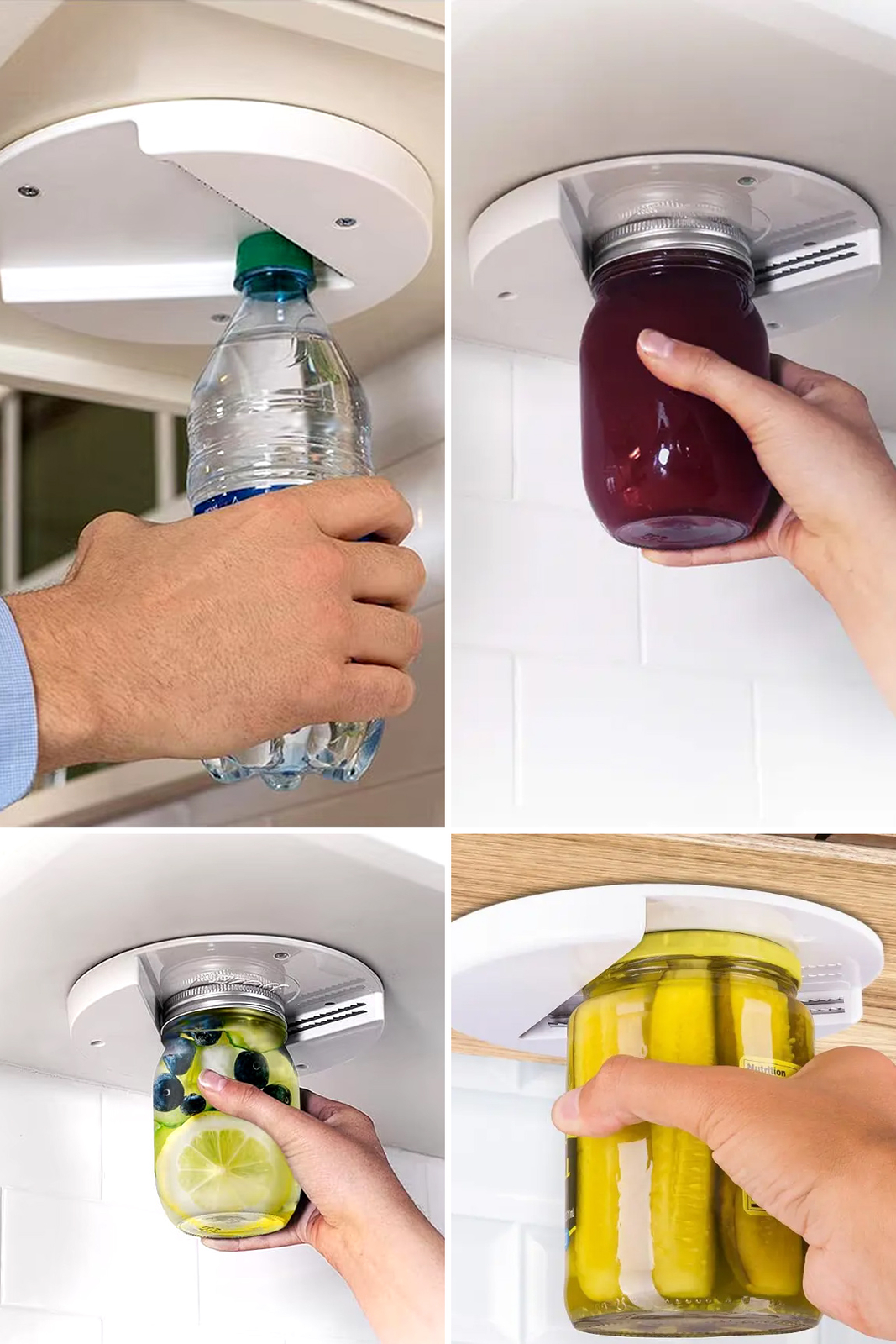 Under Cabinet Mounted Jar Opener – Loosen Lids With One Hand!