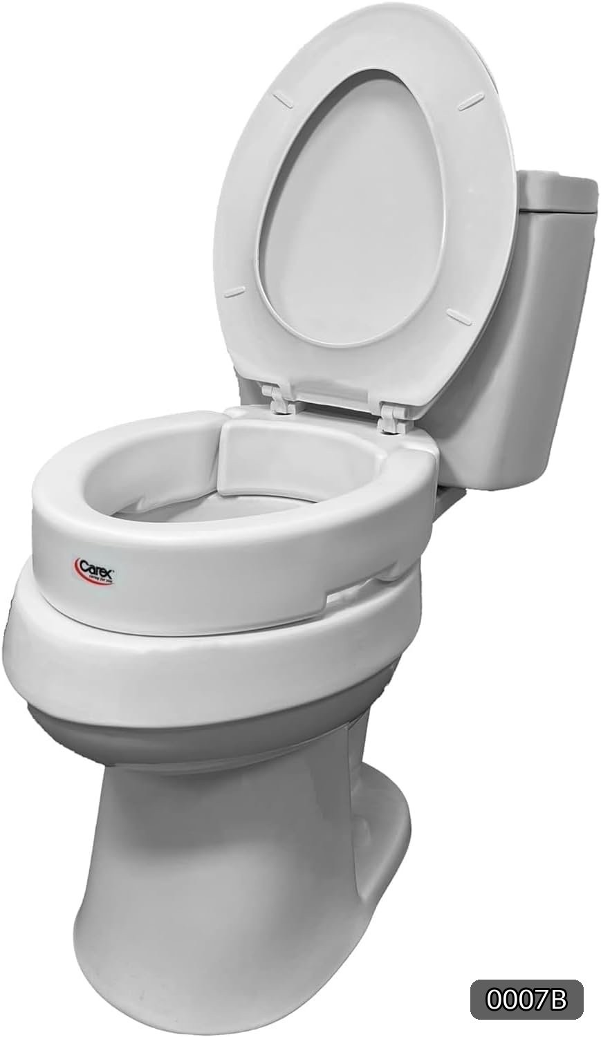 Carex Hinged Elongated Toilet Seat Riser 3.5 in White FGB32100 0000 #R032