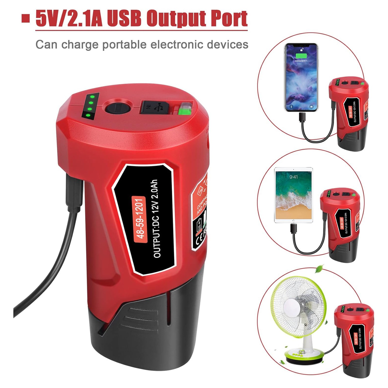 2 Pack 3.0Ah Lithium Battery & Charger Kit for Milwaukee 12V M-12 Heated Jacket