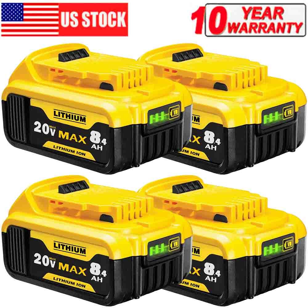 4Pack 8.0AH DCB205-2 Lithium Ion Battery For DeWalt 20V 20 Volt Max XR DCB206-2
