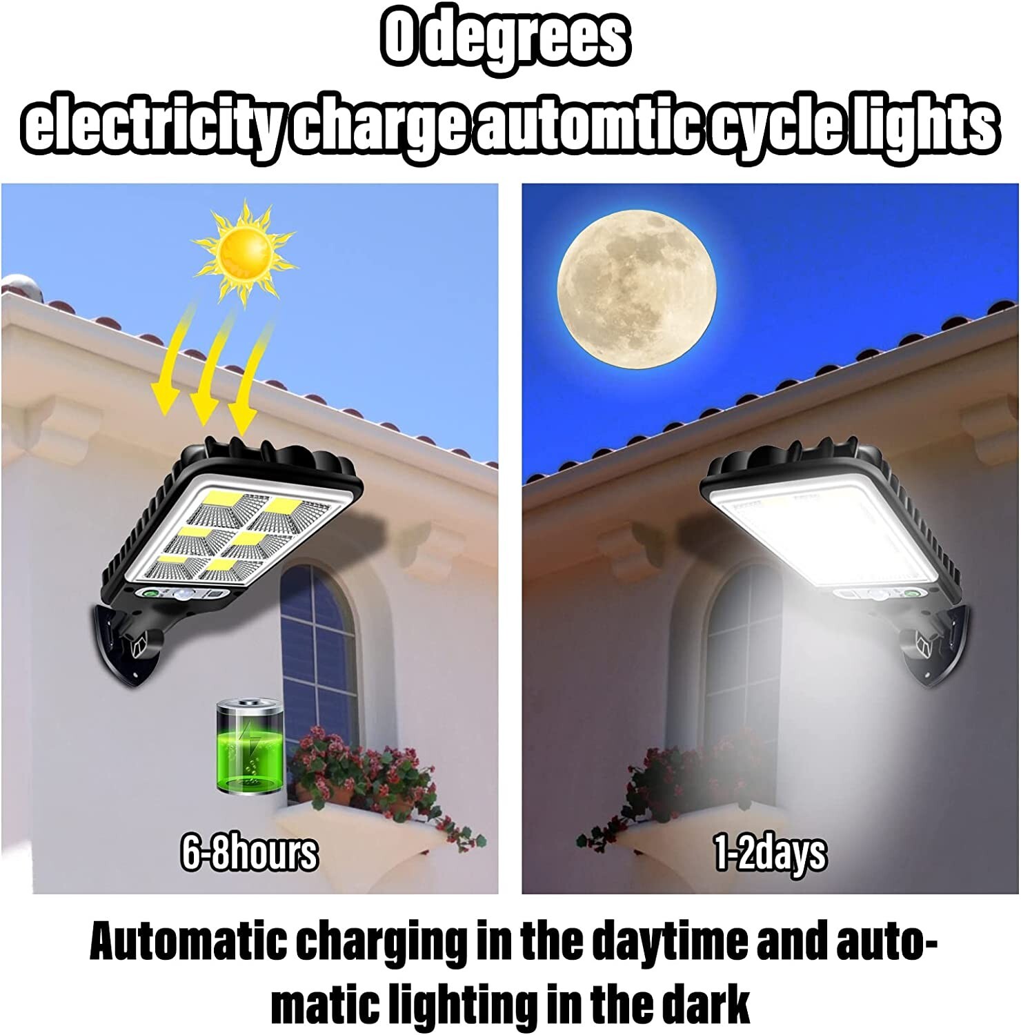 3PCS Outdoor Solar Wall Light LED Motion Sensor Bright Flood Street Lamp 3 Modes