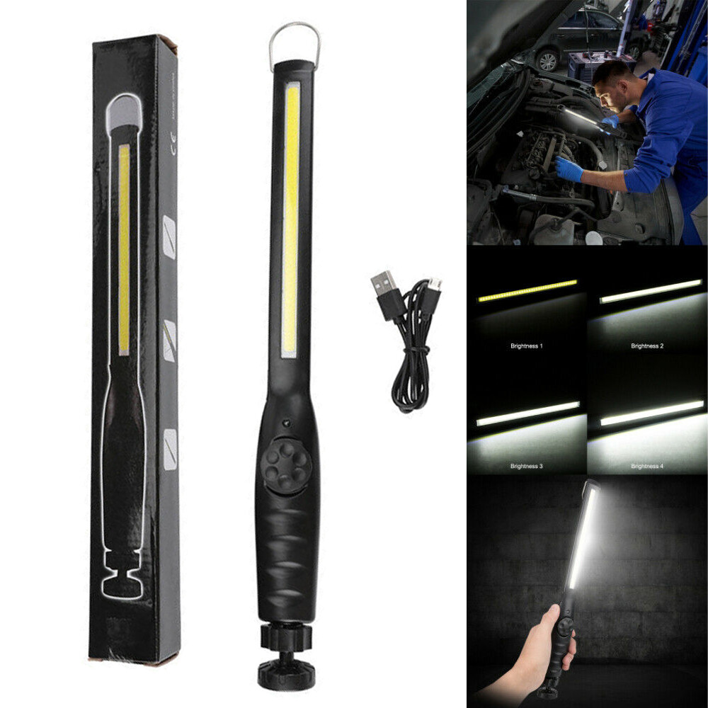 2pcs Rechargeable LED Slim Work Light Mechanic Flashlight Lamp Bar Camping Torch