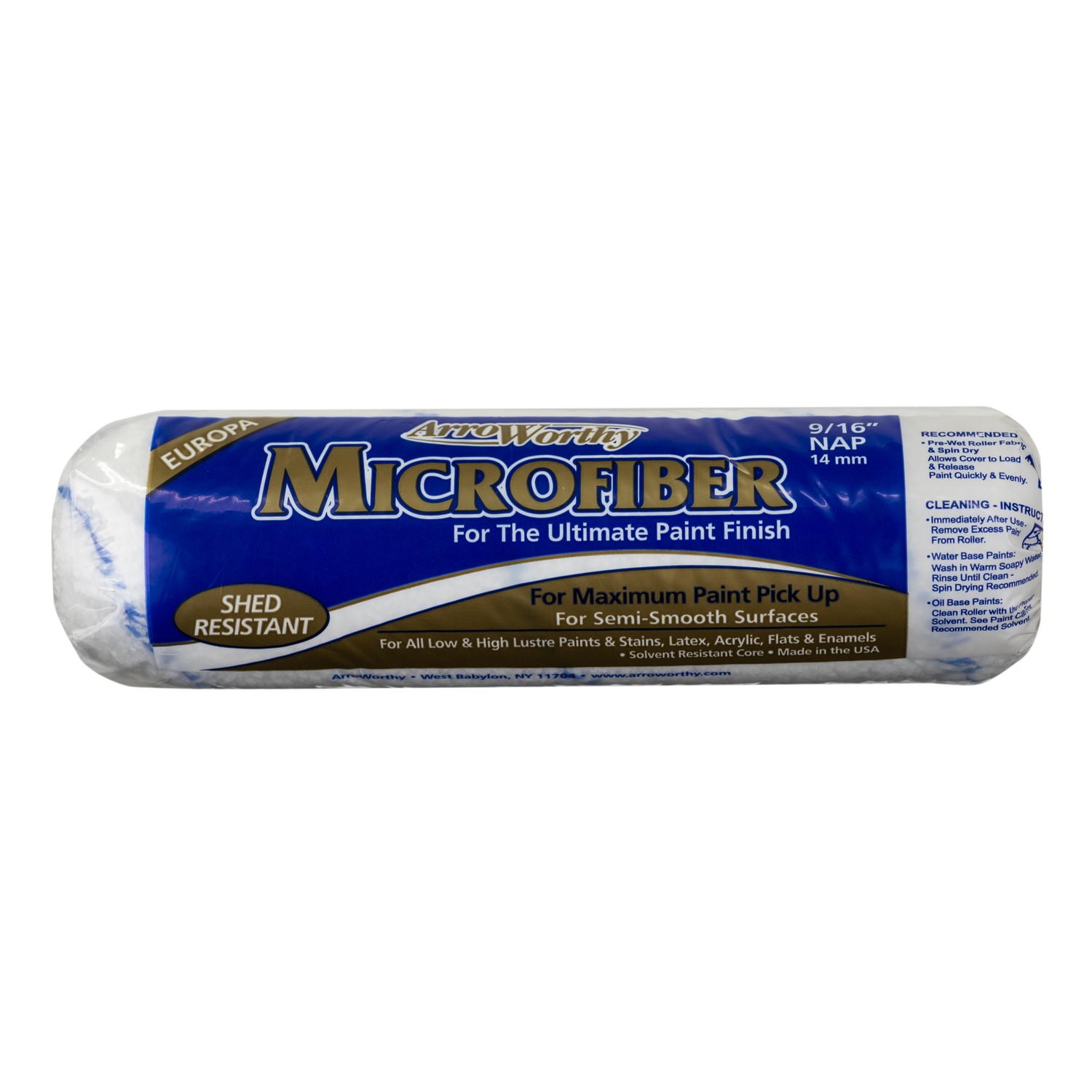 ArroWorthy Microfiber 9 in. W X 9/16 in. Paint Roller Cover 4 pk