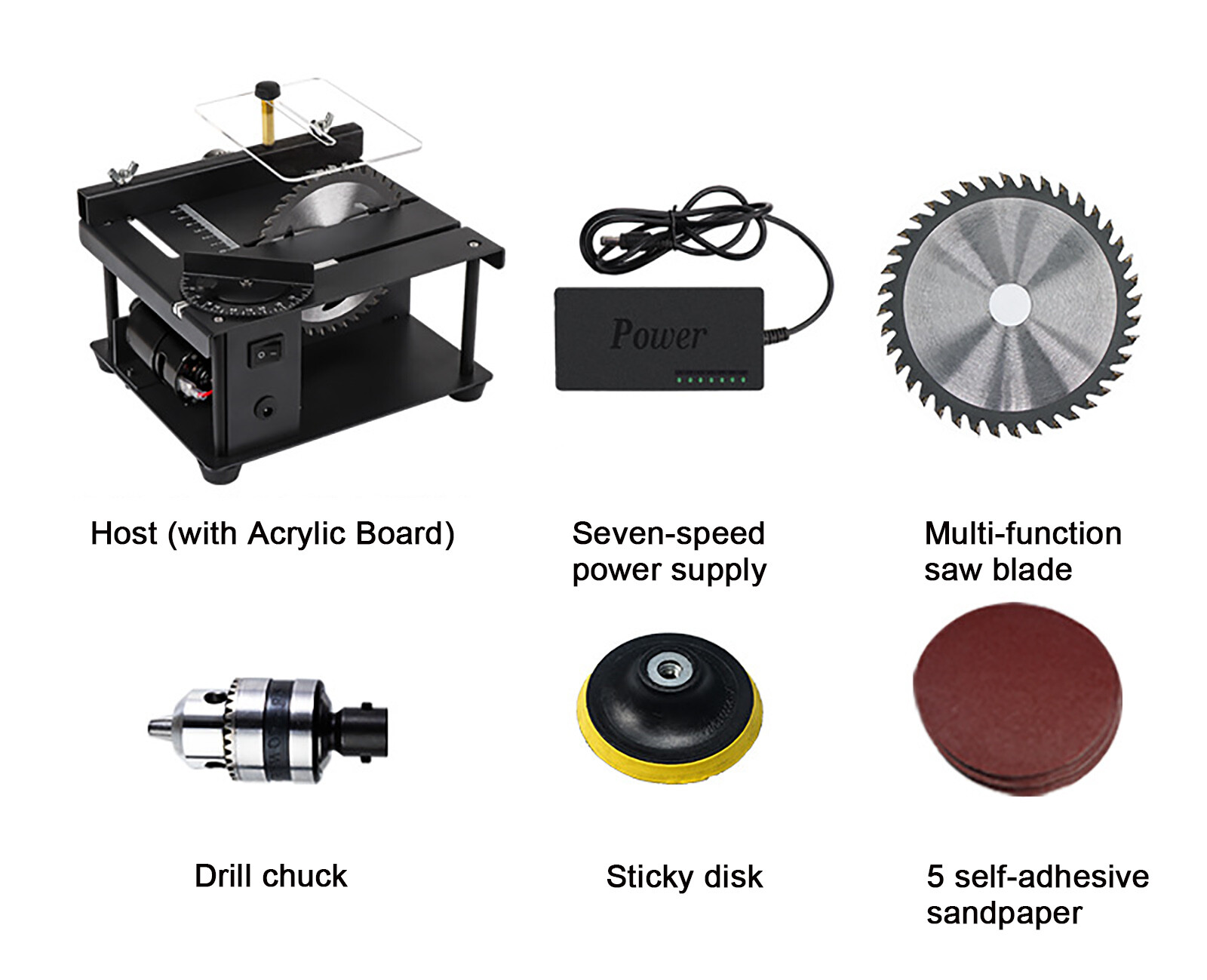 Compact Heavy Duty Table Saw Rotating Speed 1000-3000r/min Work Shop Portable US