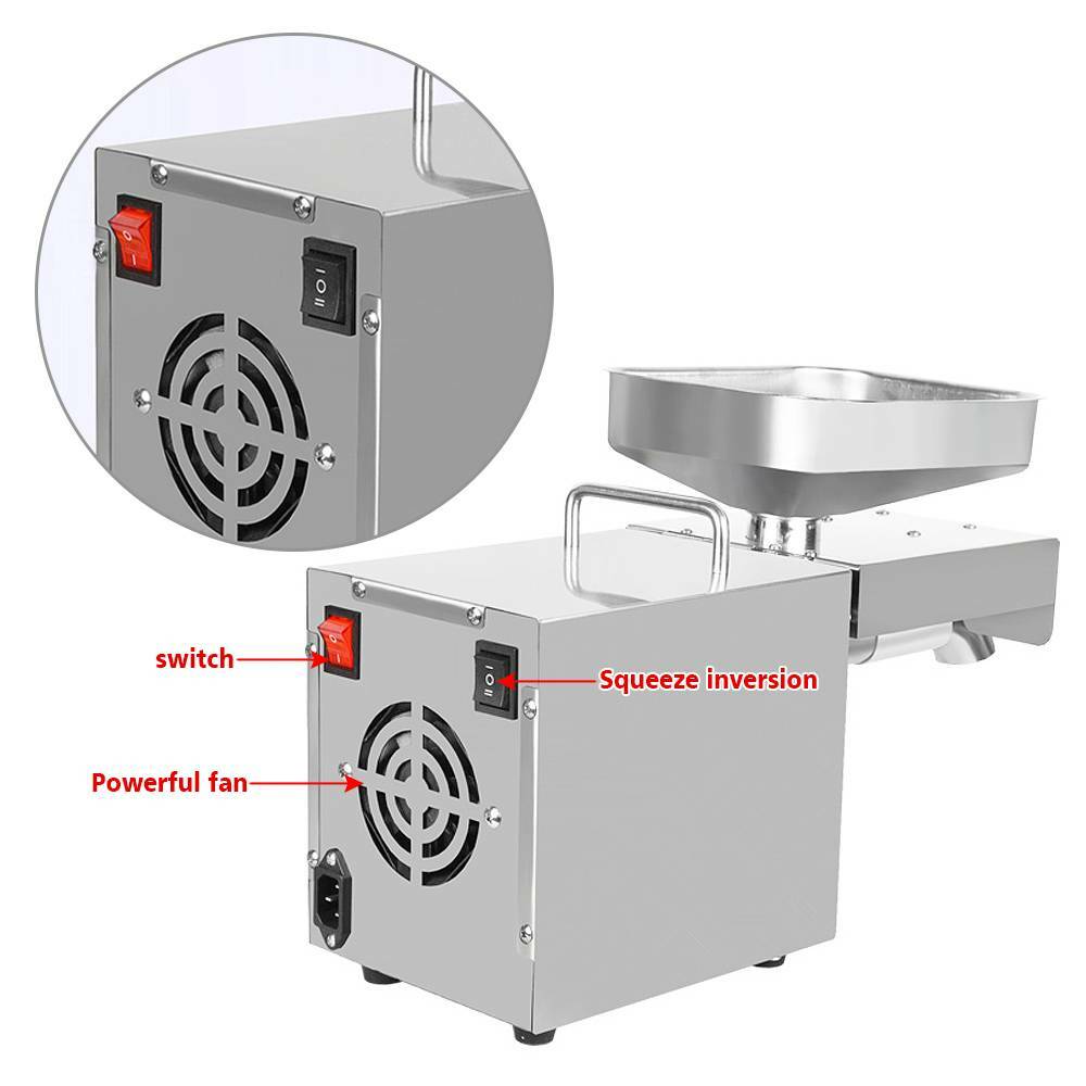 110V Auto Commercial Oil Press Machine Peanut Seed Presser Oil Expeller US 1500W