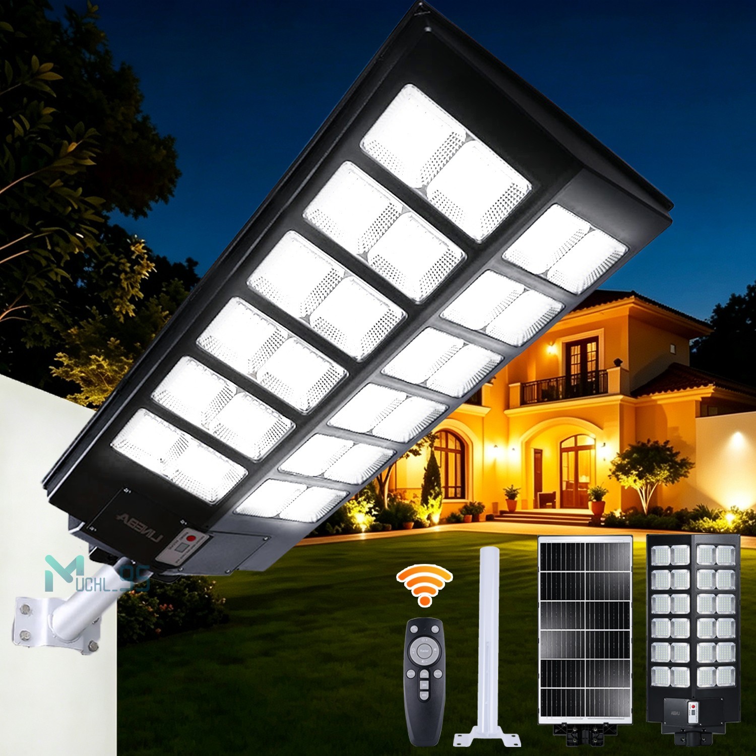 11000W Commercial Super Large Solar Street Lights Outdoor Dusk to Dawn Aluminium