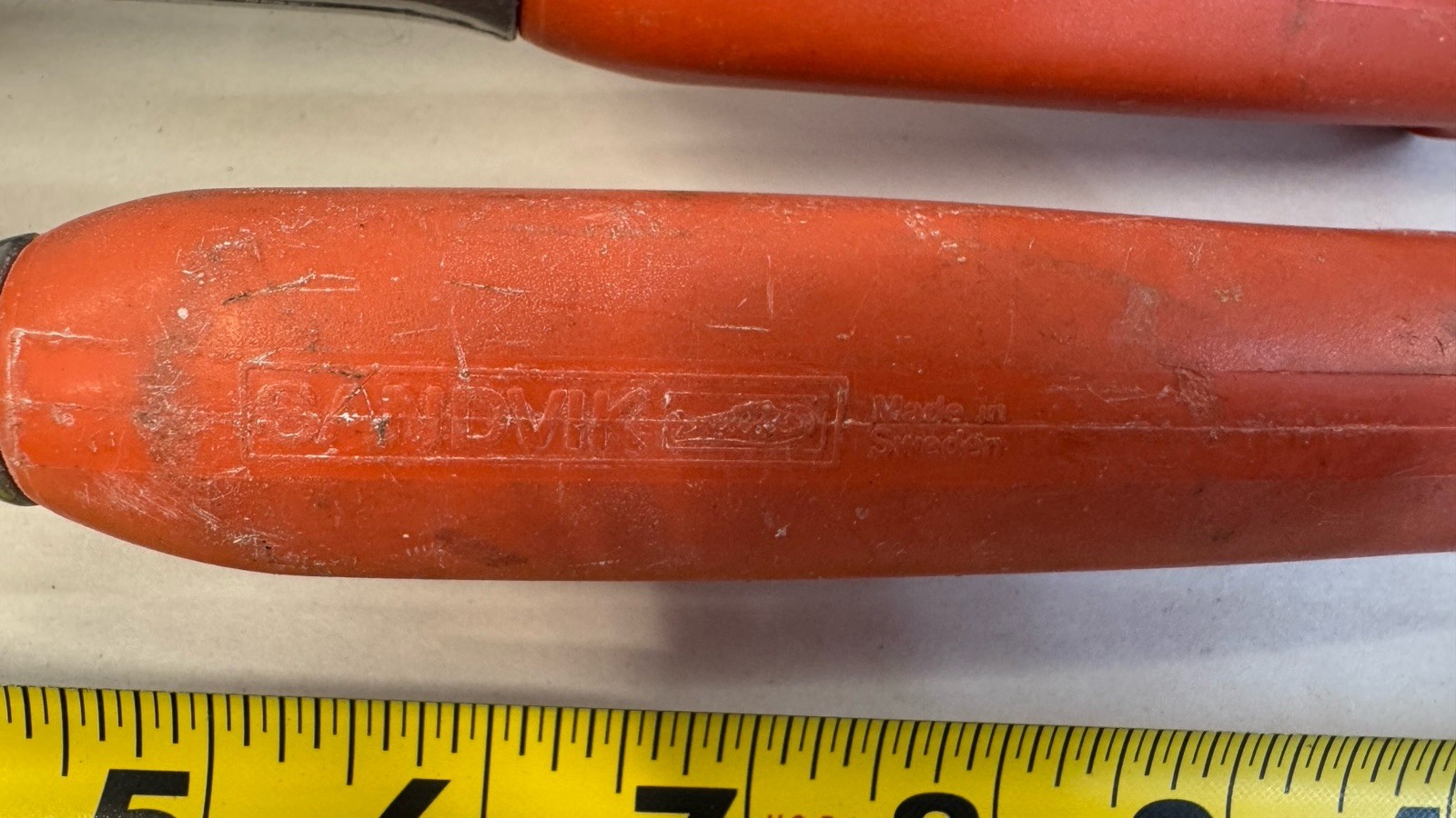 Vintage Sandvik Scraper Tool Lot Made in Sweden Orange Handle Paint Scrapers