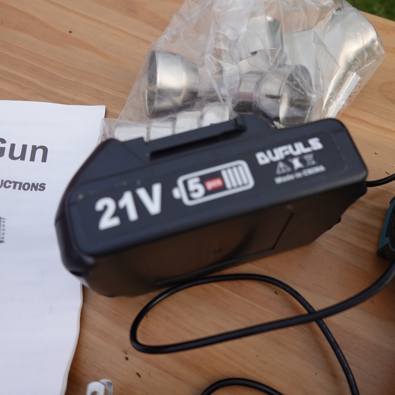 Cordless Heat Gun Hot Air Gun 21V Max Li-ion Battery W/3 Nozzles