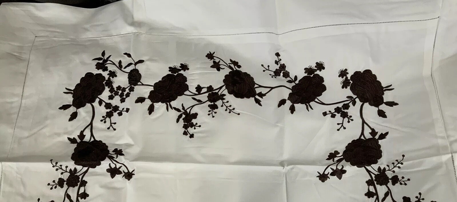 Sferra Italy NWT 1pc Boudoir Sham 12”x16” Rosina 406TC Percale Embroidery ONE