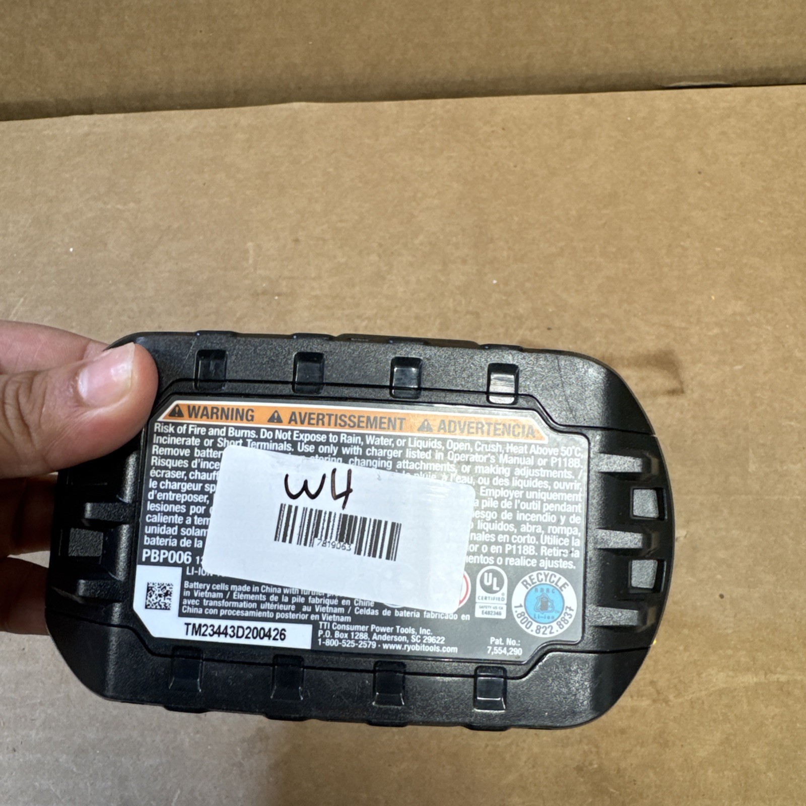 Ryobi PBP006 Lithium-Ion Battery 2ah W4
