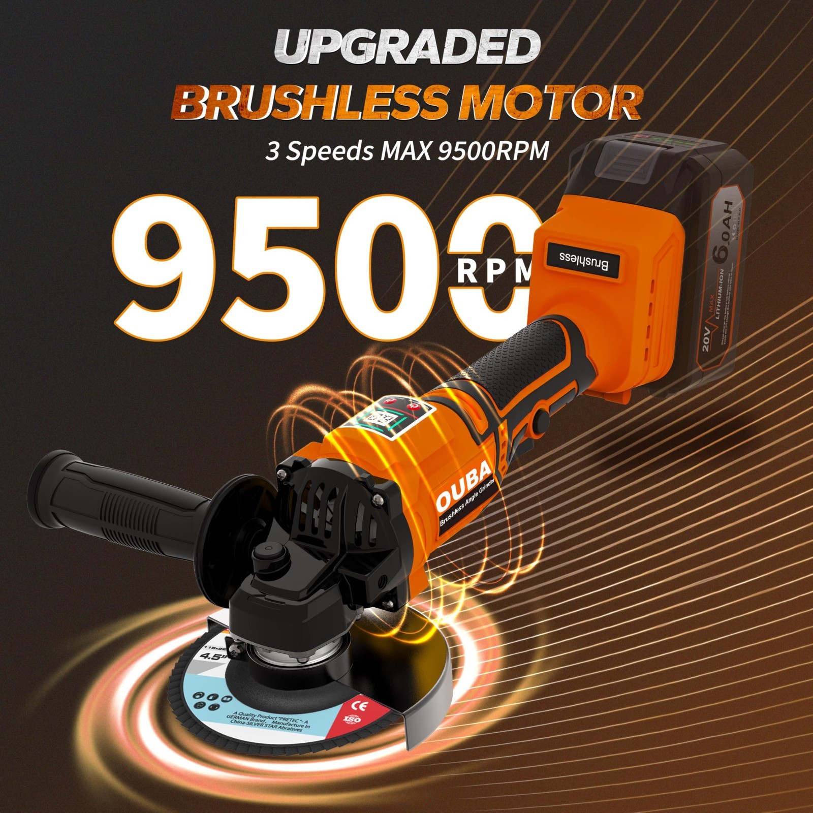 Cordless Angle Grinder for DEWALT 20V 4-1/2″-5″ Brushless 56PCS Battery & Stand