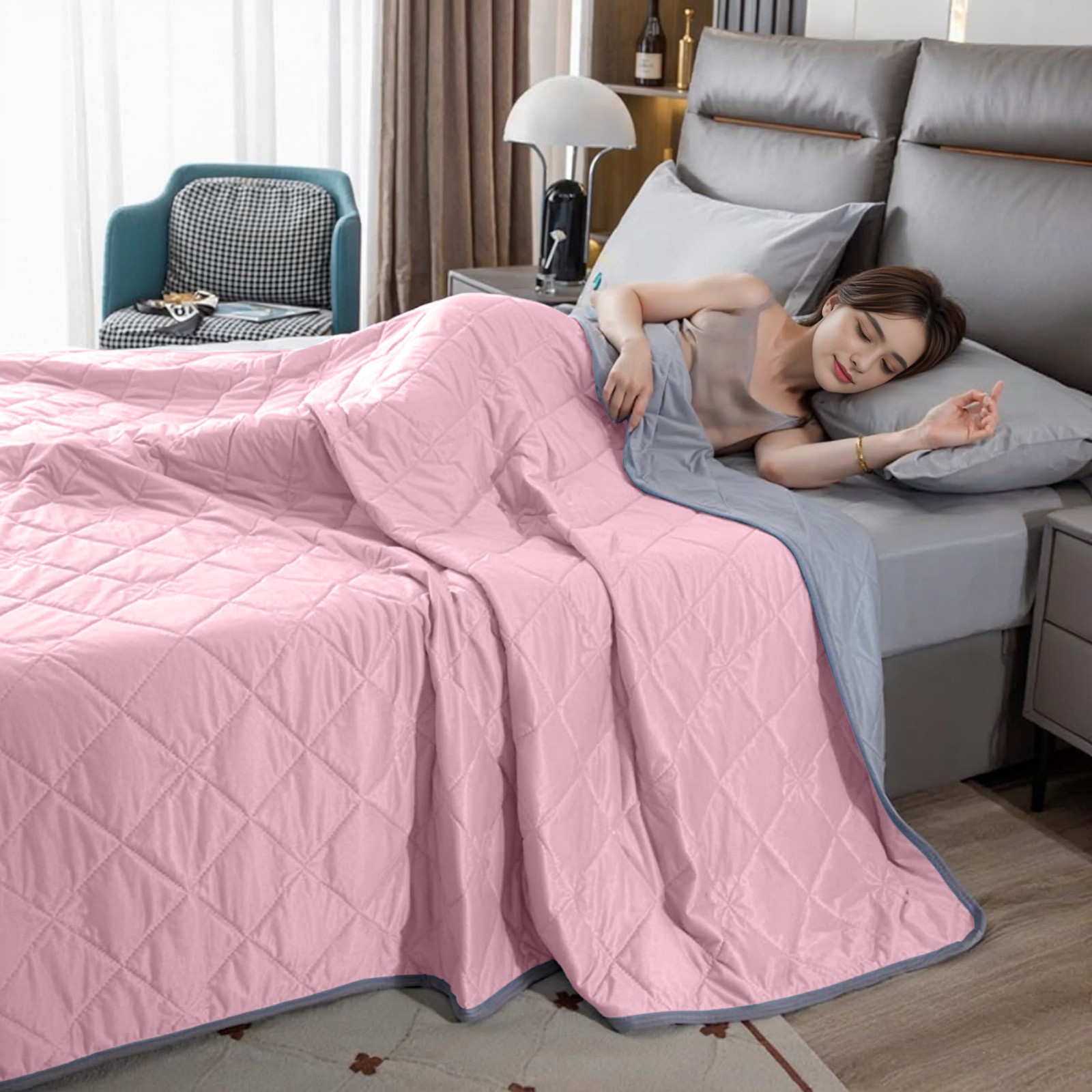 Cooling Quilt Blanket for Hot Sleepers Soft Lightweight Summer Cold Comforter