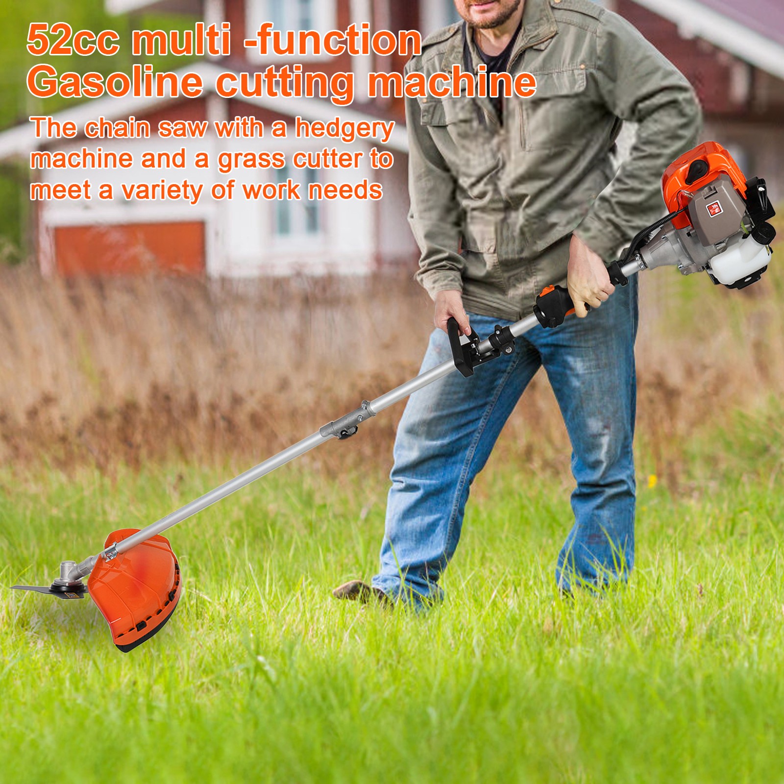 52CC 5 in 1 2-Stroke Grass String Trimmer Brush Cutter Gas Trimmer Weed Eater US