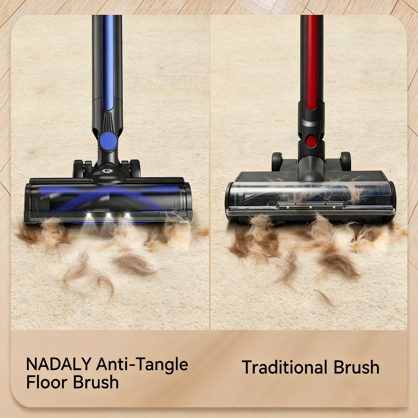 Cordless Vacuum Cleaner 65KPa Lightweight Pet Hair Carpet Hardwood Stick 1.5L