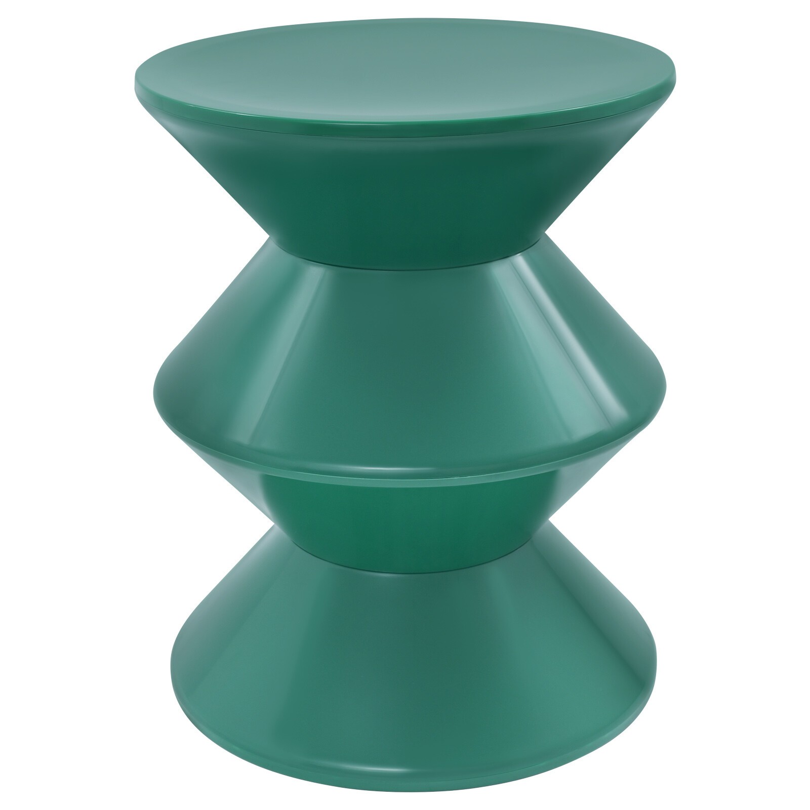 Hourglass Round Side Table 36 × 45 cm (14.2 × 17.7 in) Green PET