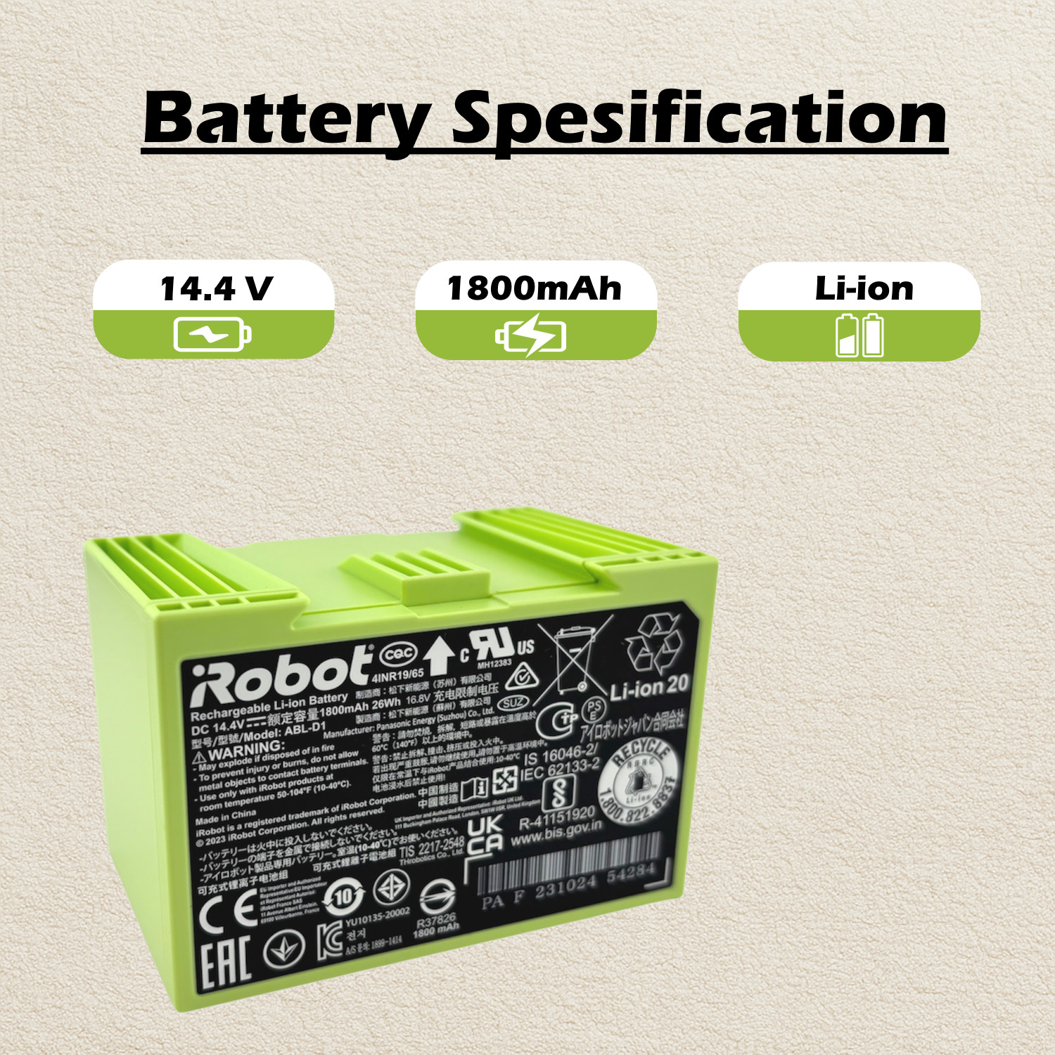 New Original iRobot Roomba j7 j7+ / Plus Rechargeable Lithium Ion Battery ABL-D1