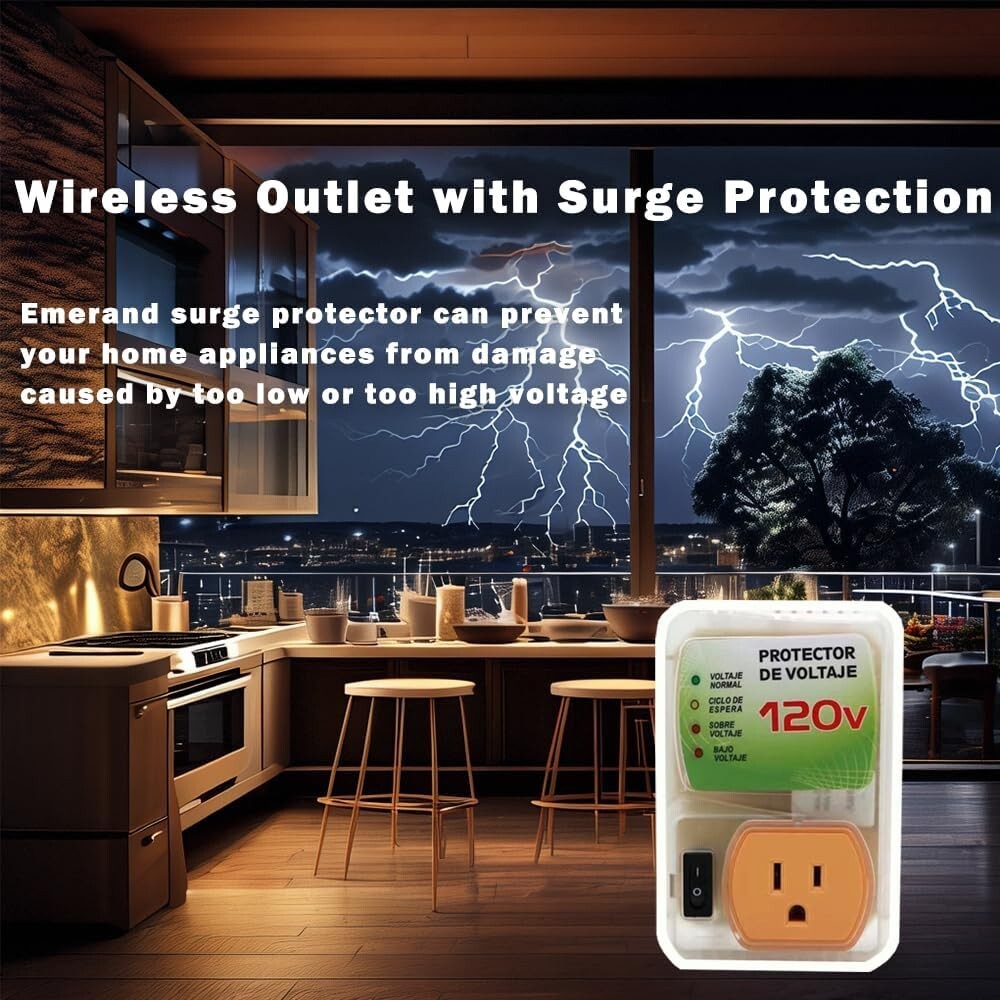 120V US Plug Surge Voltage Protector Power Sockets Refrigerator Appliance Home