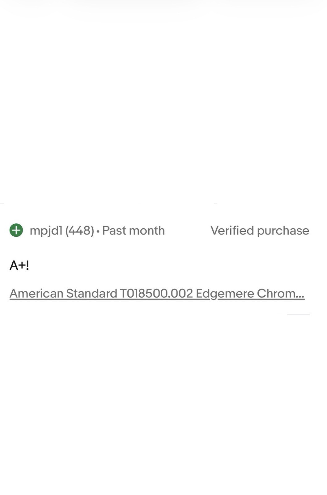 American Standard T018500.002 Edgemere Chrome Shower Valve Trim Kit (New) Qty-1