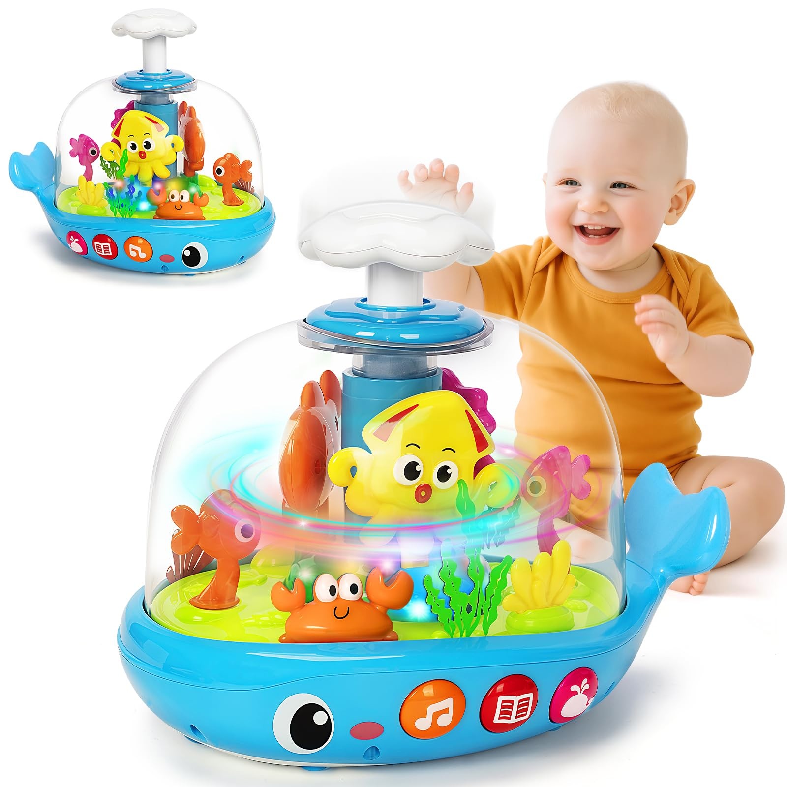 Baby Toys 6-12 Months, Musical Aquarium Infant Toys for 7 8 9 10 11 Months, Earl