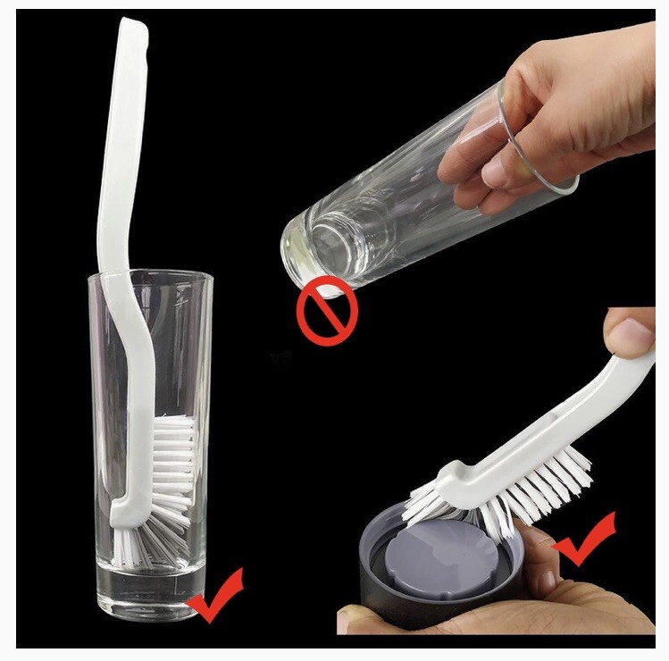 🌟2-Pack Kitchen Scrub Brush Set For Bottles, Dishes, Window, Grout Edges Corner