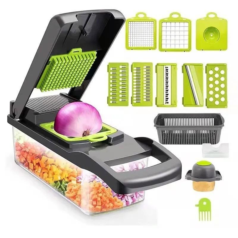 12-In-1 Vegetable Fruit Chopper Cutter Food Onion Veggie Dicer Slicer Kitchen
