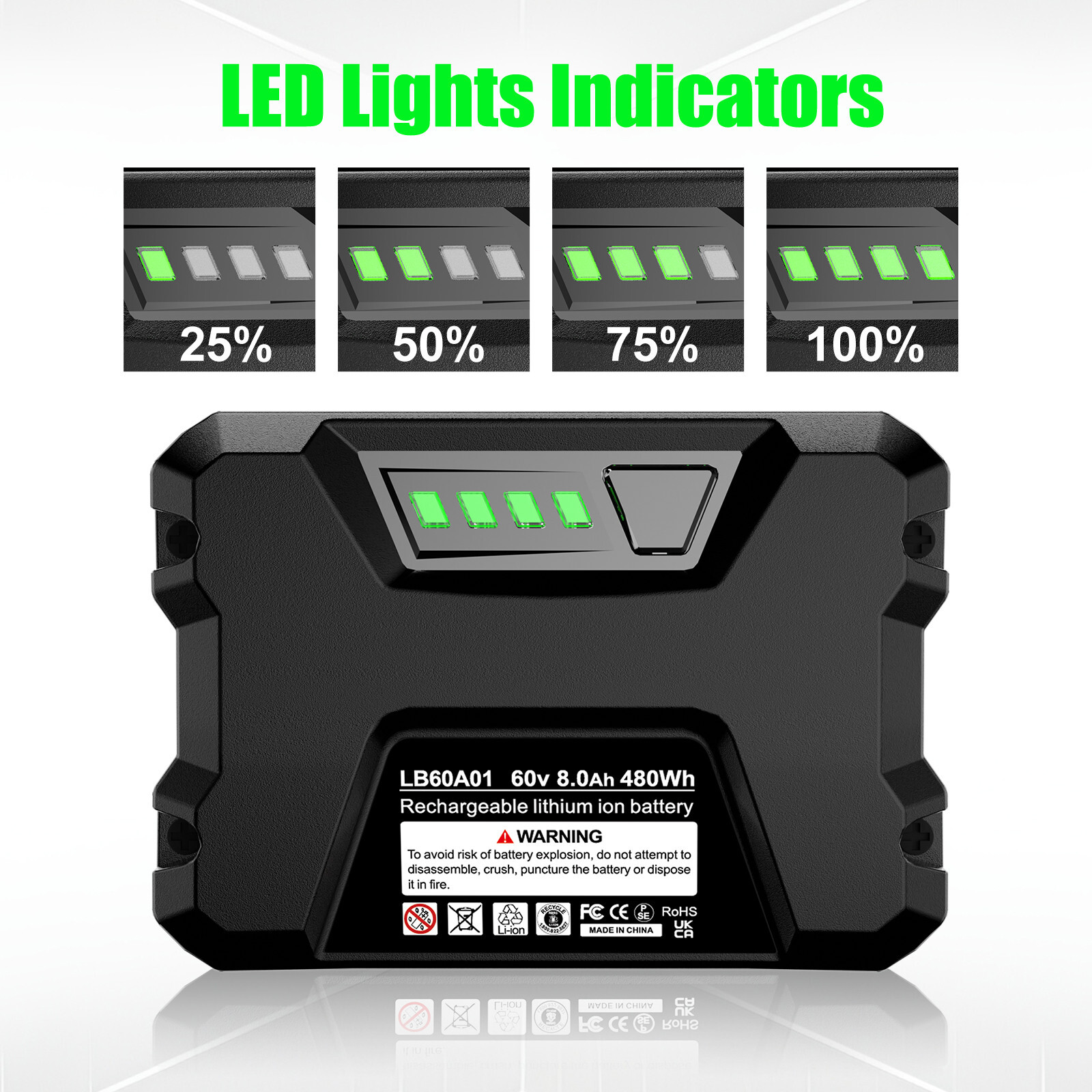 9 Ah / 5 Ah Lithium-ion Battery For Greenworks 60V PRO Max LB605 LB60A02 LB60A00
