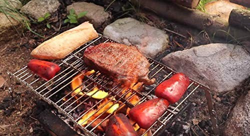 Stainless Steel Compact Portable Camping Grill Lightweight 1.7 lb 16×10 Inch