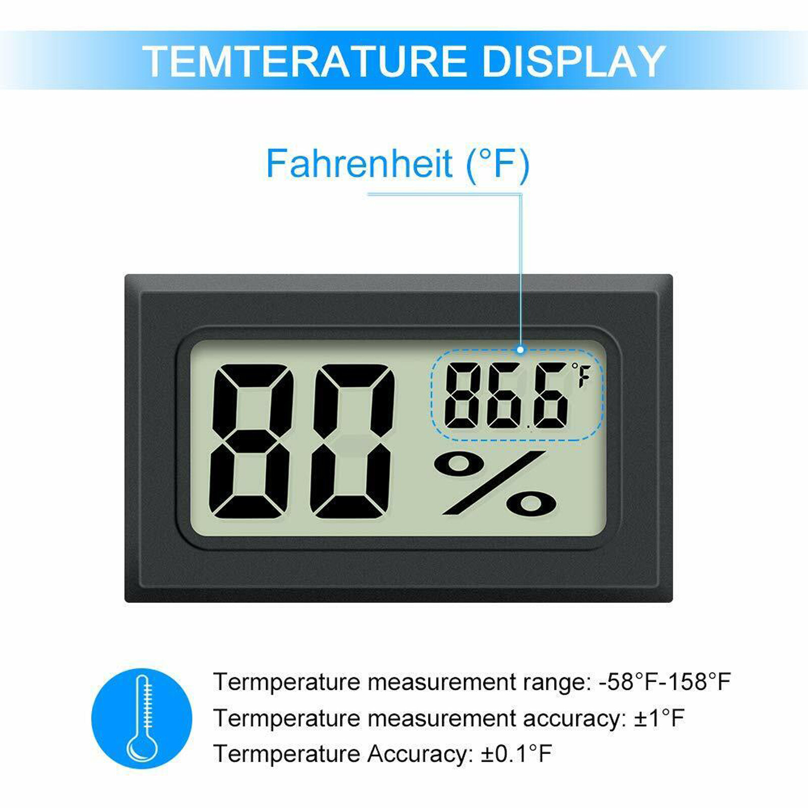 6PCS Mini Hygrometer Indoor Humidity Meter, Small Digital Thermometer Humidity