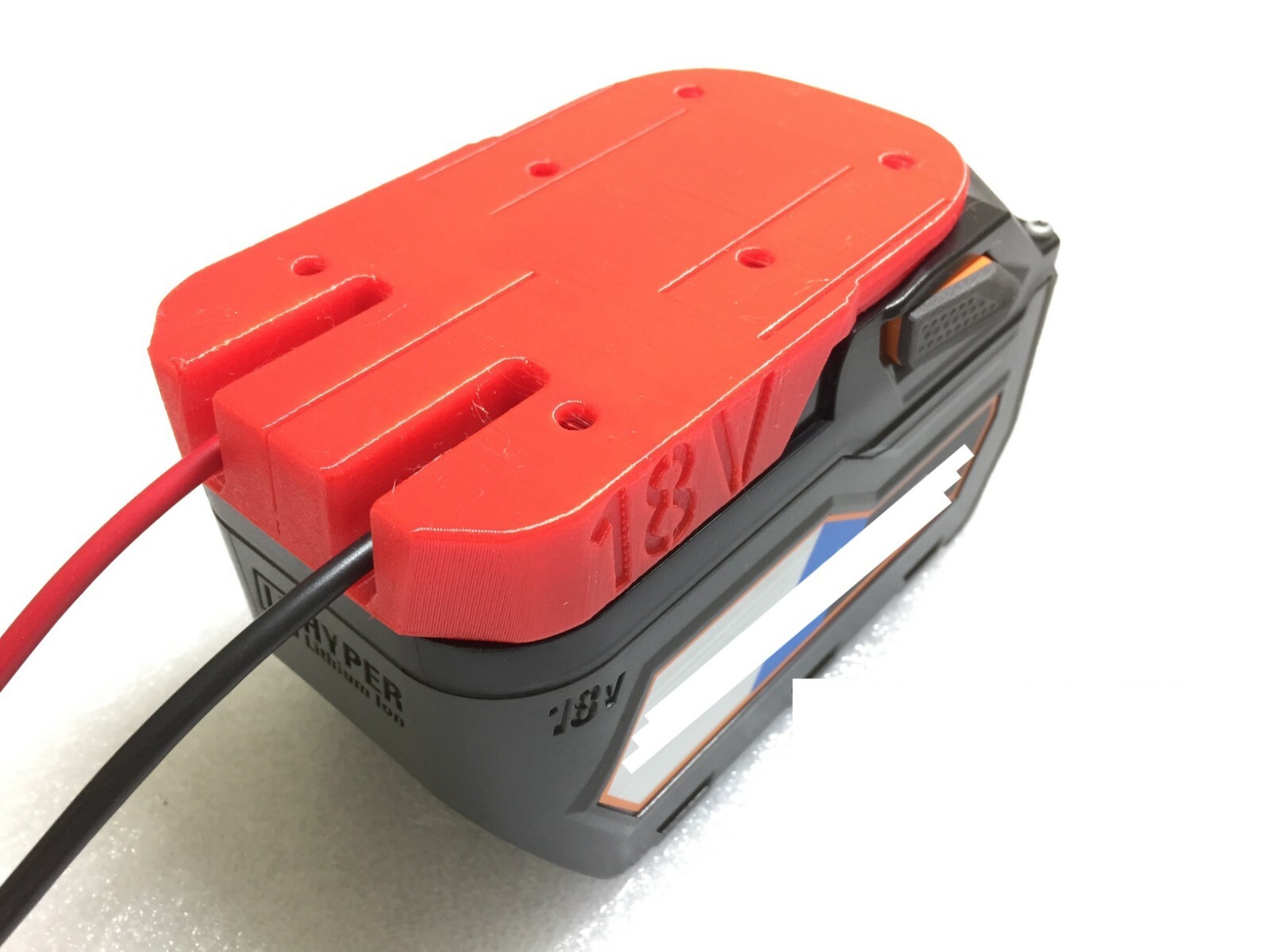 10AWG Red adapter for Ridgid 18V Hyper li-ion battery dock power connector RIGID