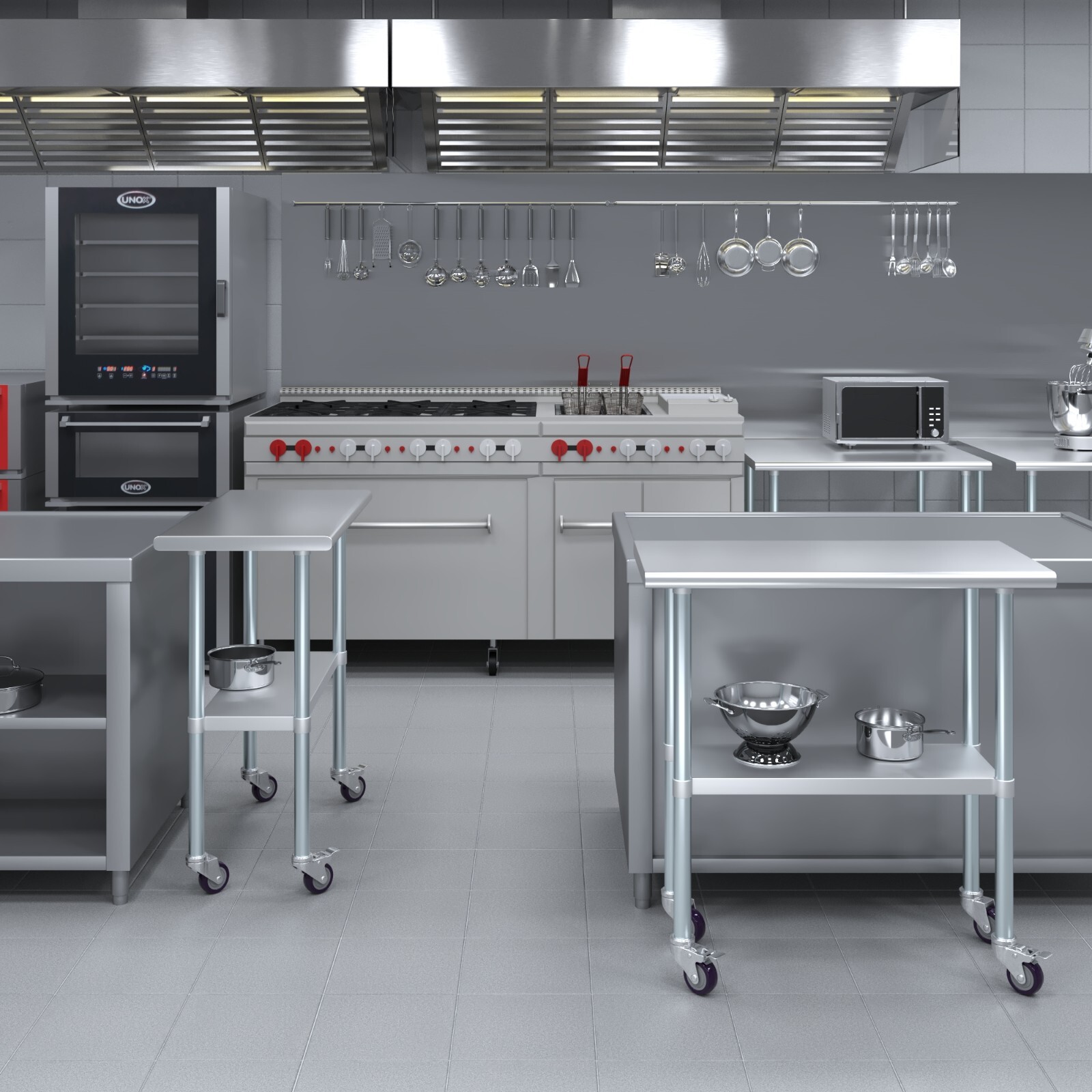 Stainless Steel Work Table With Wheels ()
