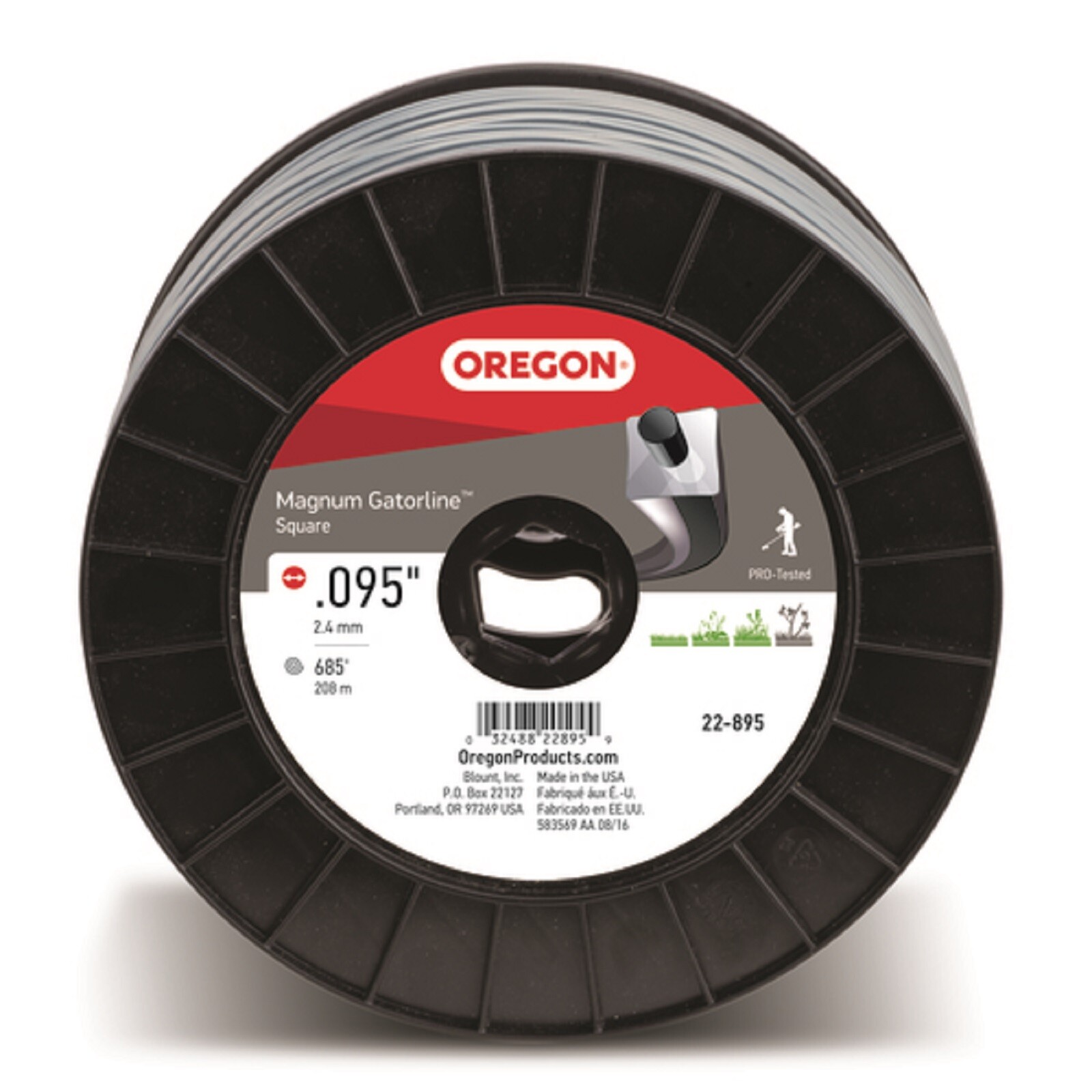 OREGON MAGNUM GATORLINE .095 SQUARE STRING TRIMMER LINE 3 LB ROLL 685′ 22-895