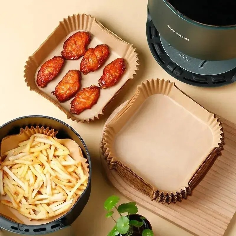 100 Pack Non-stick Baking Parchment Paper Liners Non-Stick Air Fryer Disposable