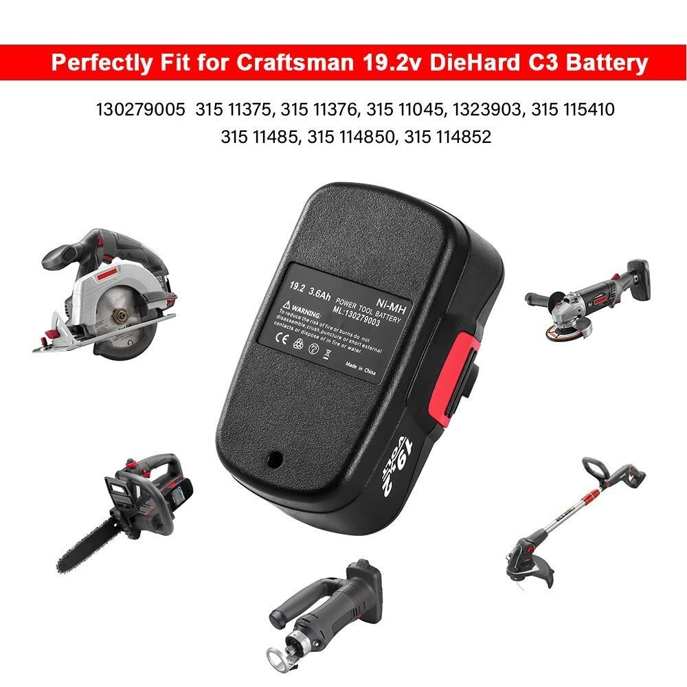 2Pack For Craftsman 19.2 Volt C3 Battery DieHard 130279005 11376 130279003 11375