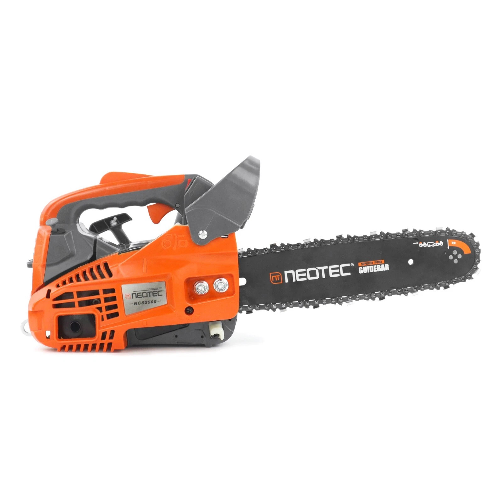 NEOTEC 2500 12″ Gas Chainsaw 25.4cc 1.2HP 2-Cycle Engine Top Handle Climbing Saw