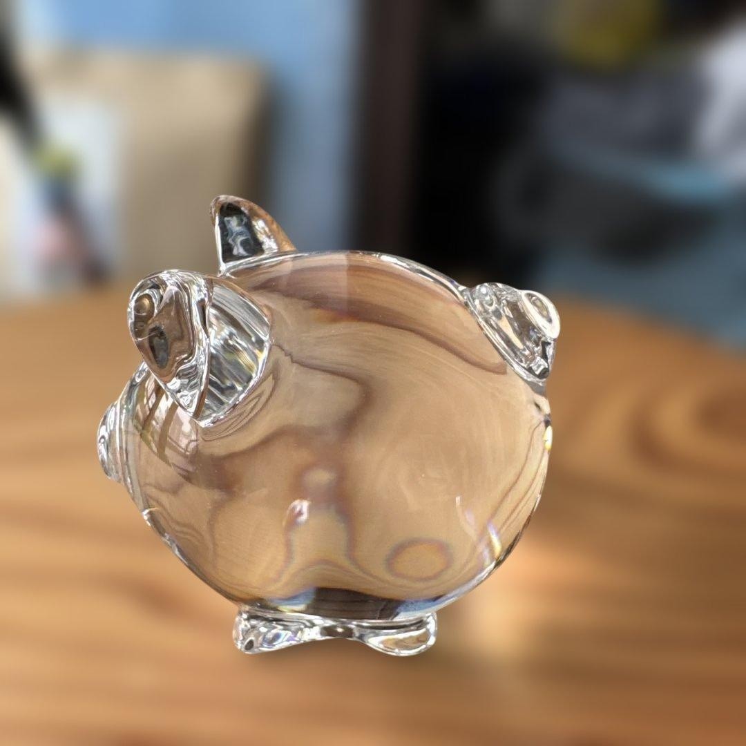 Baccarat Crystal Pig Figurine Clear Crystal 5cm Good Condition No Box