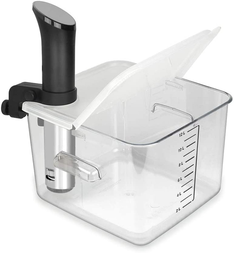 Sous Vide Container 12 Quart Collapsible Hinged Lid For Cooker Transparent