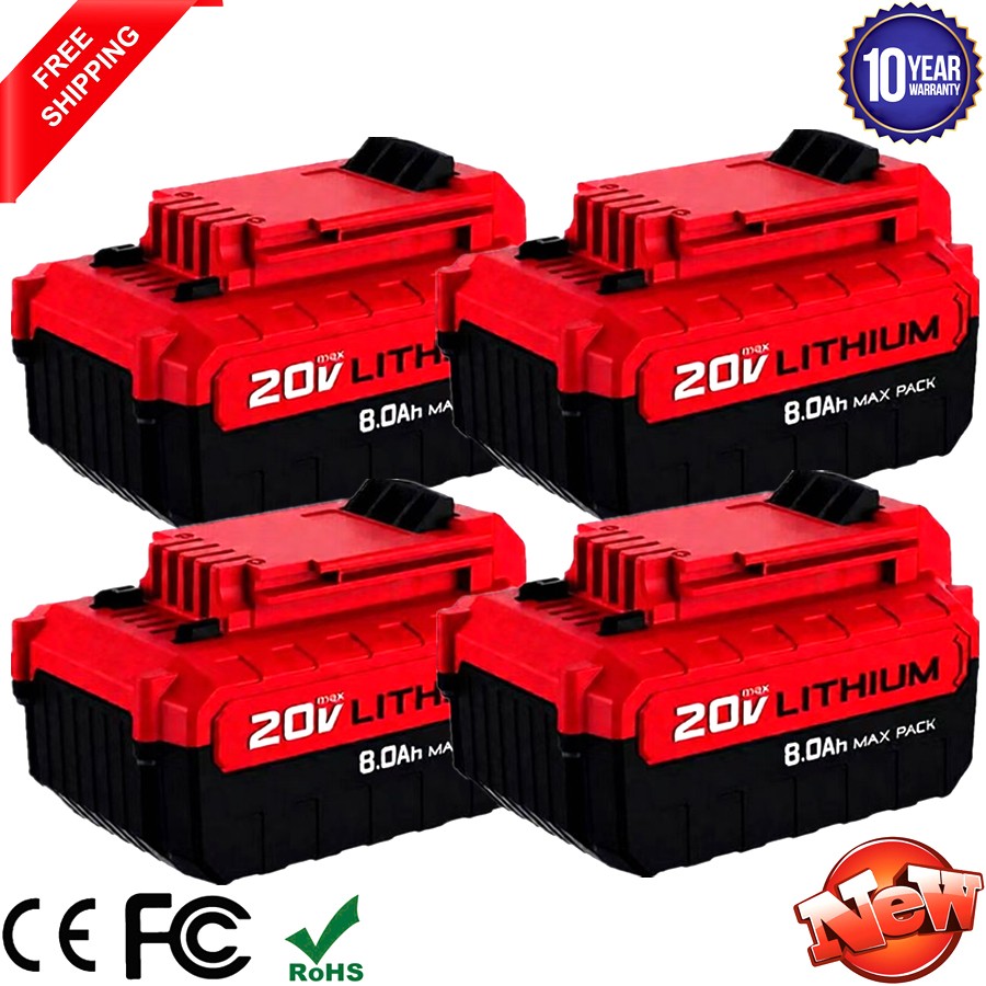 6Pack 8.0Ah Battery for Porter Cable 20V 20 Volt MAX Lithium-ion PCC685L PCC680L