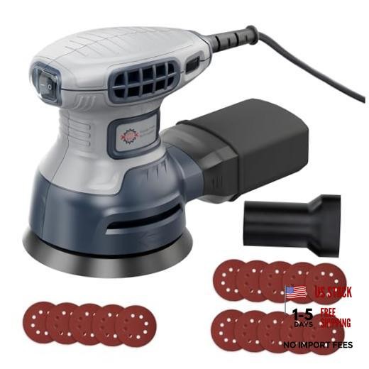 5-Inch Random Orbital Sander with Brake, 3Amp Electric Palm Sander 13000RPM |